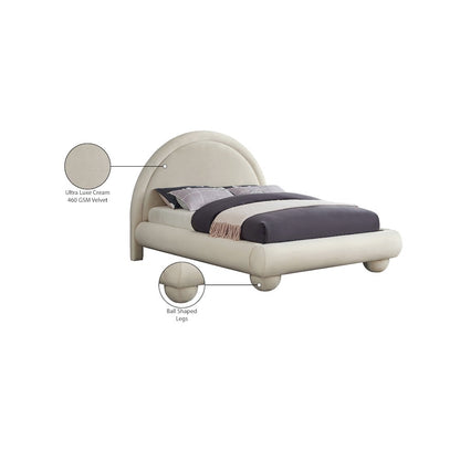 Madrid Cream Velvet King Bed