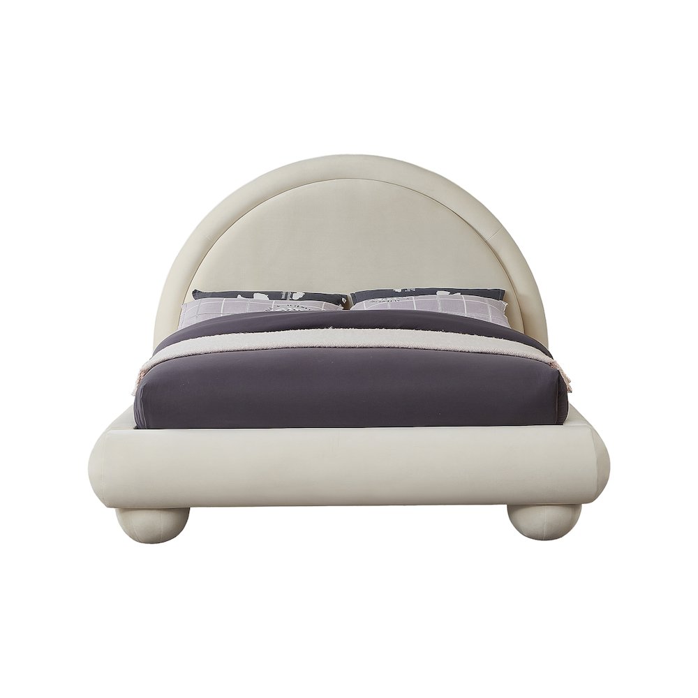 Madrid Cream Velvet King Bed