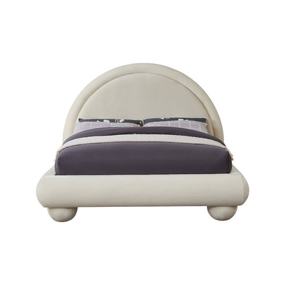 Madrid Cream Velvet Queen Bed
