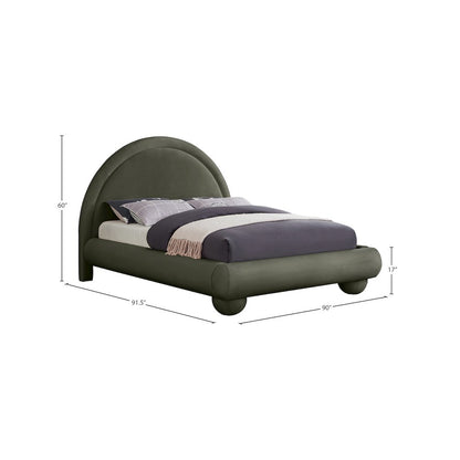 Madrid Green Velvet King Bed