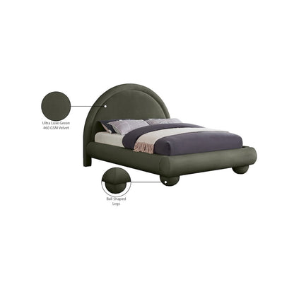 Madrid Green Velvet King Bed