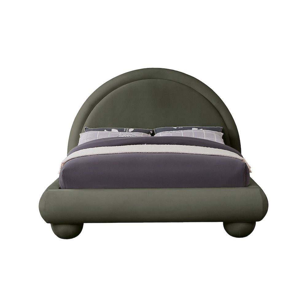 Madrid Green Velvet Queen Bed