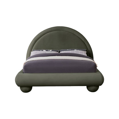 Madrid Green Velvet Queen Bed