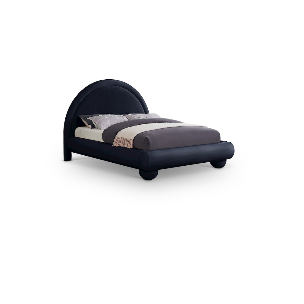 Madrid Navy Velvet Queen Bed