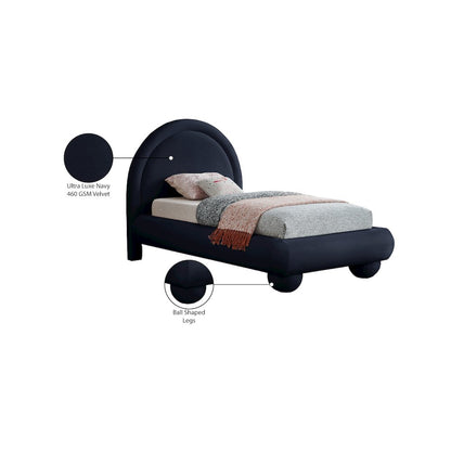 Madrid Navy Velvet Twin Bed