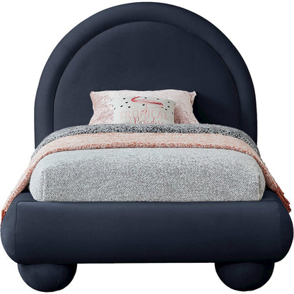 Madrid Navy Velvet Twin Bed