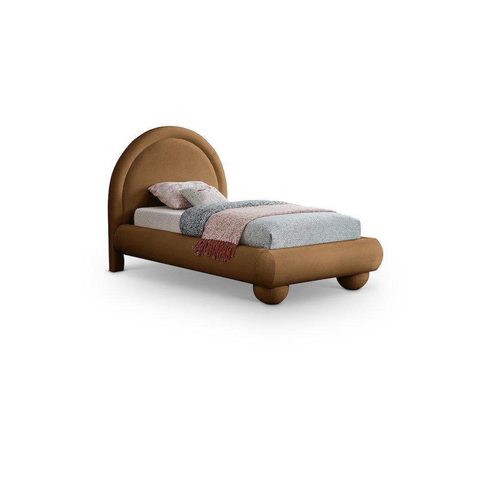 Madrid Saddle Velvet Twin Bed