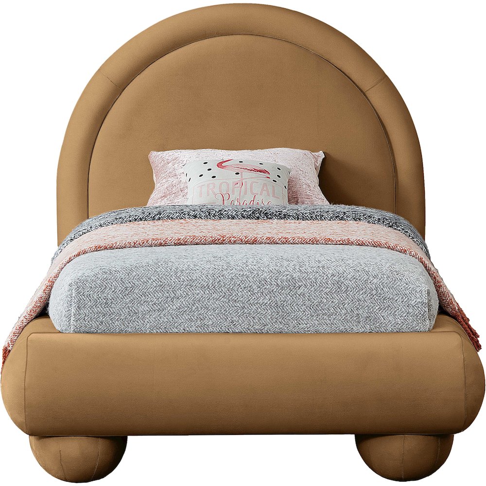 Madrid Saddle Velvet Twin Bed