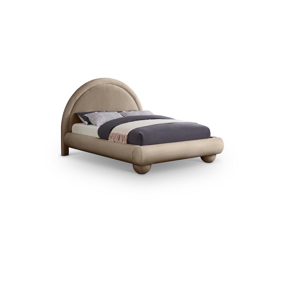 Madrid Taupe Velvet Full Bed