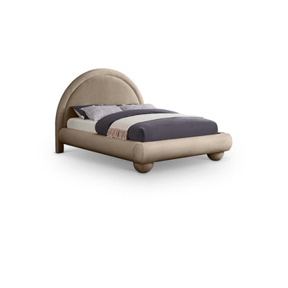 Madrid Taupe Velvet King Bed