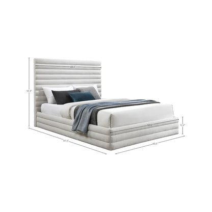 Maxwell Cream Linen Textured Fabric Full Bed