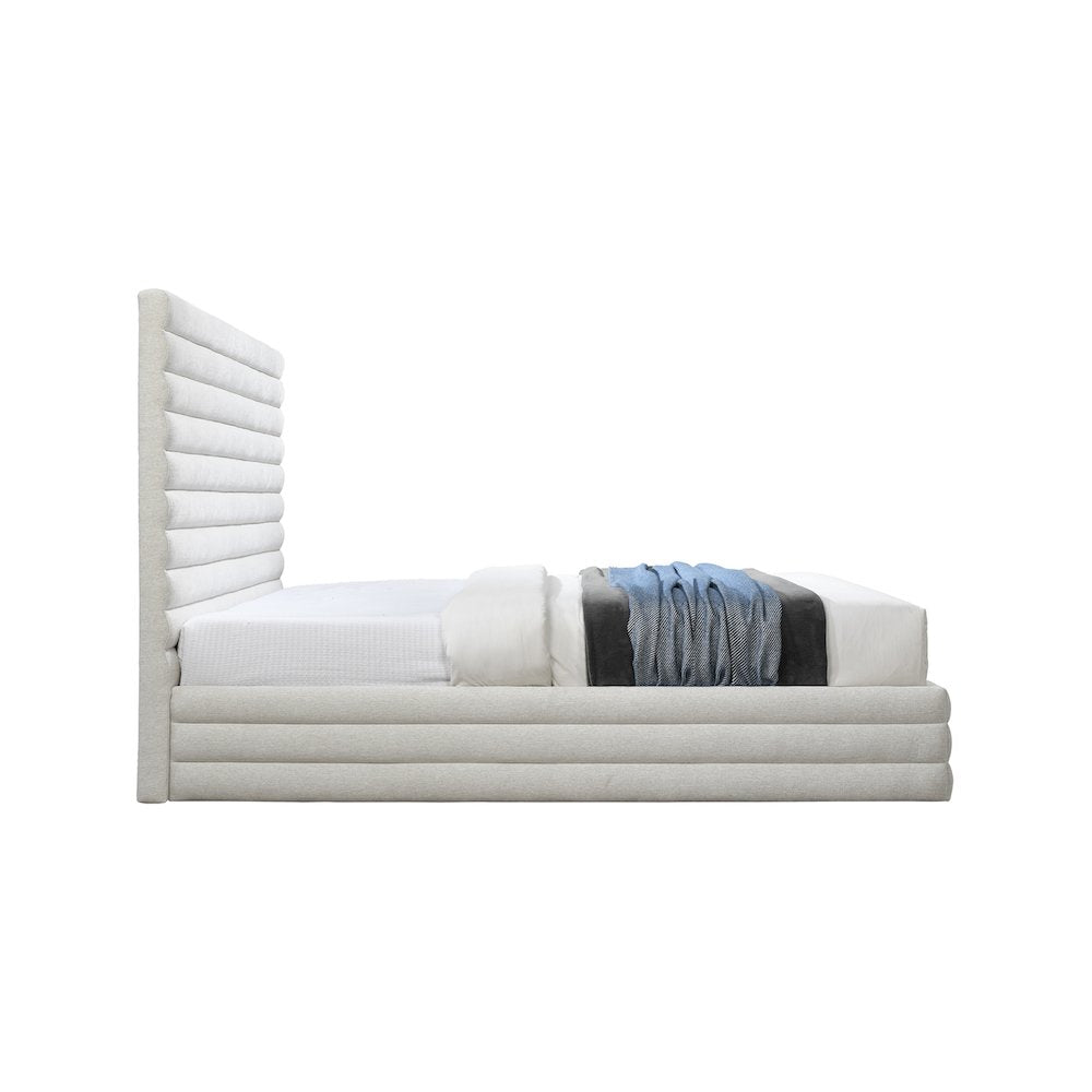 Maxwell Cream Linen Textured Fabric Full Bed