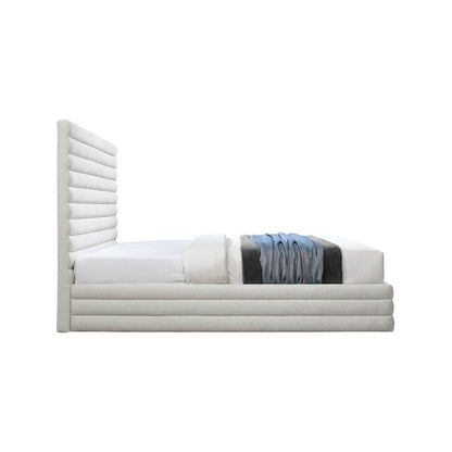 Maxwell Cream Linen Textured Fabric Full Bed