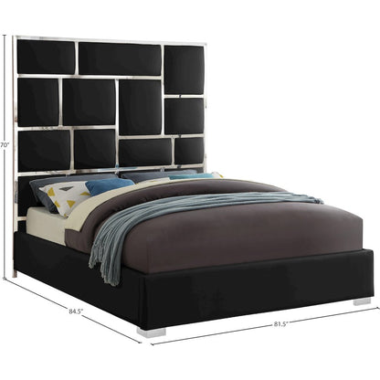 Milan Black Vegan Leather King Bed