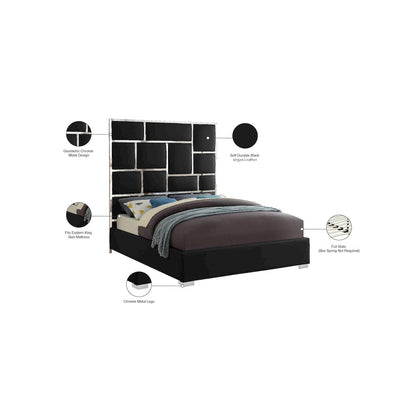 Milan Black Vegan Leather King Bed