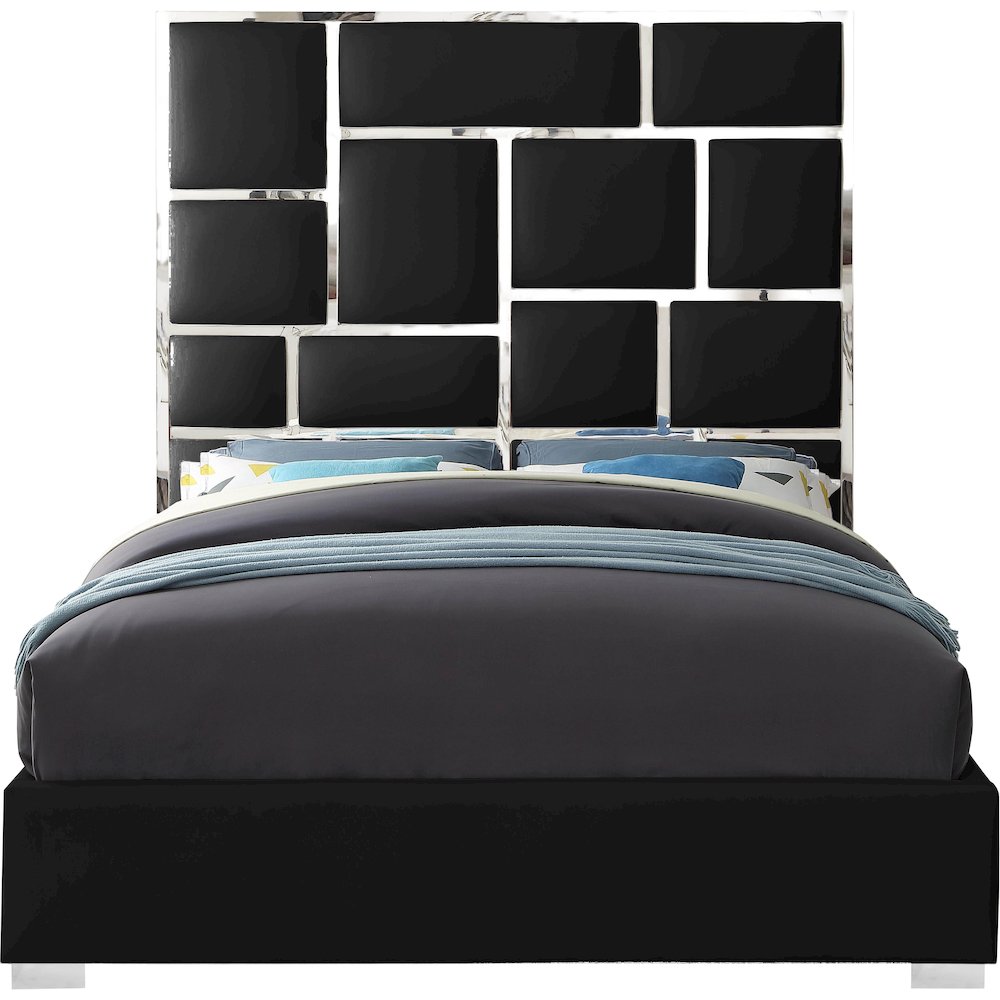 Milan Black Vegan Leather King Bed