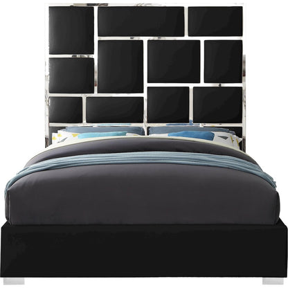 Milan Black Vegan Leather King Bed