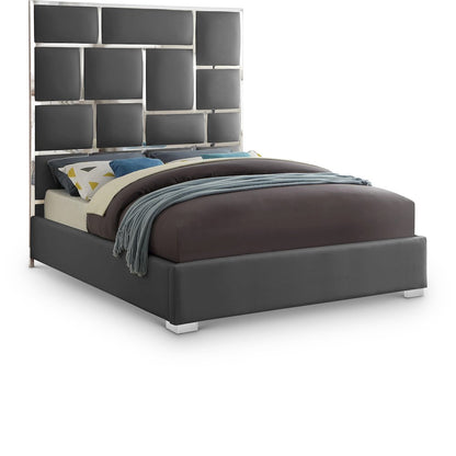 Milan Grey Vegan Leather King Bed