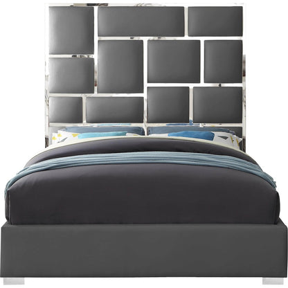 Milan Grey Vegan Leather King Bed