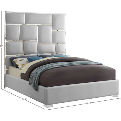 Milan White Vegan Leather King Bed