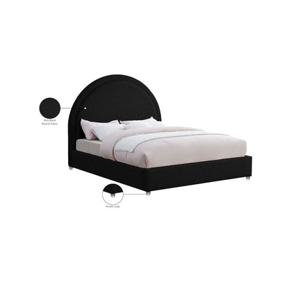 Milo Black Fabric King Bed