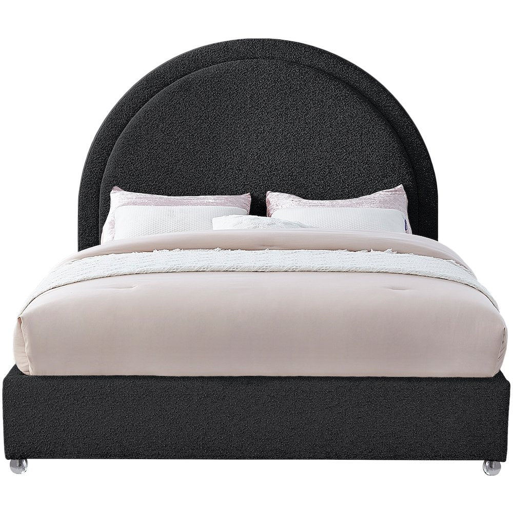 Milo Black Fabric King Bed