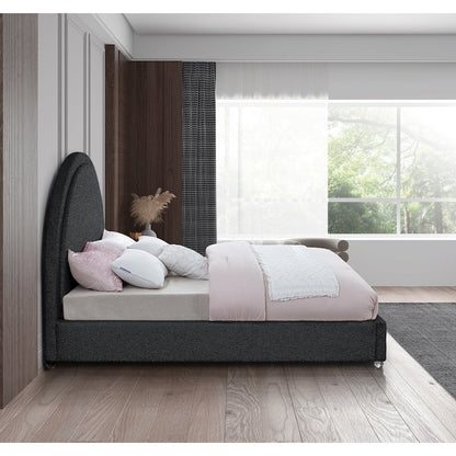 Milo Black Fabric King Bed