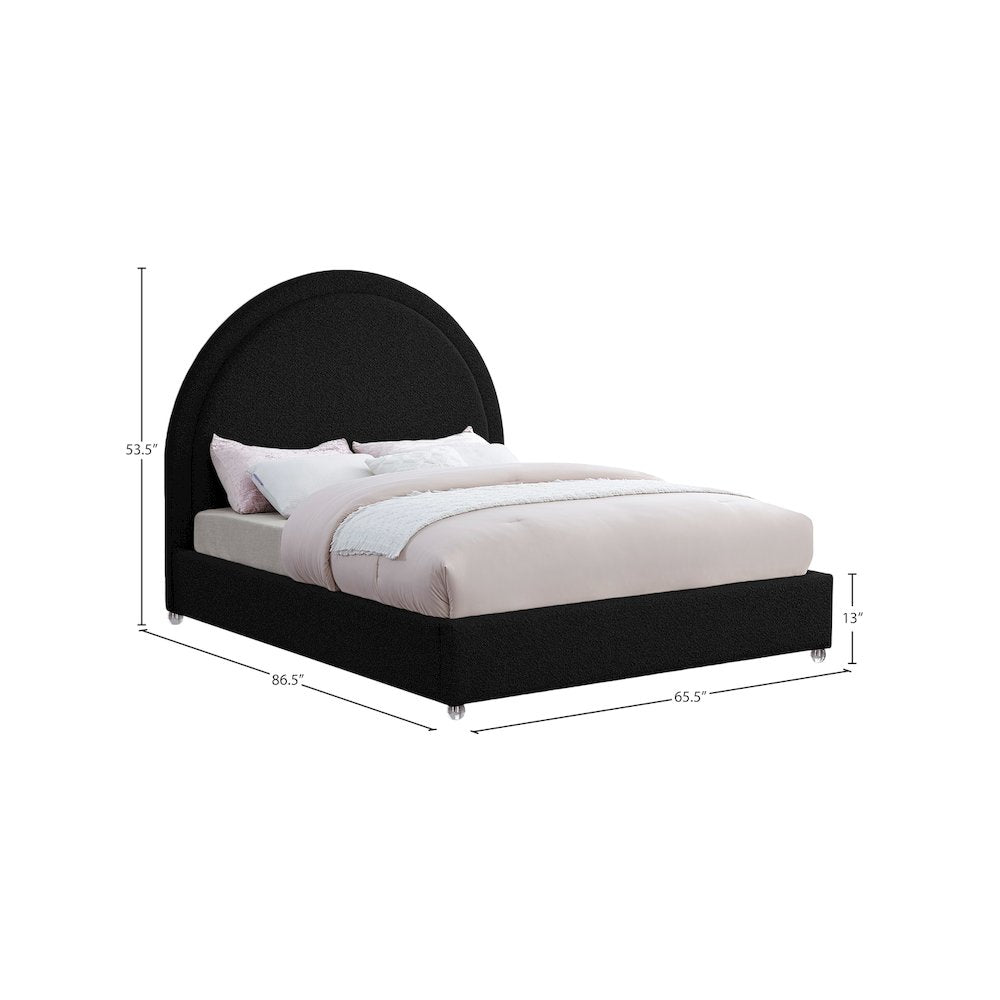 Milo Black Fabric Queen Bed