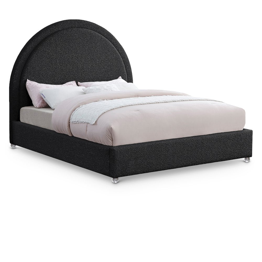 Milo Black Fabric Queen Bed