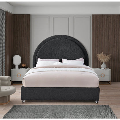 Milo Black Fabric Queen Bed
