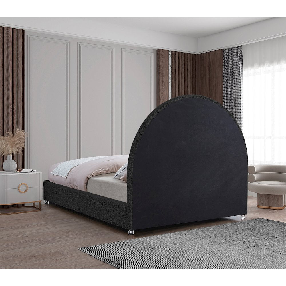 Milo Black Fabric Queen Bed