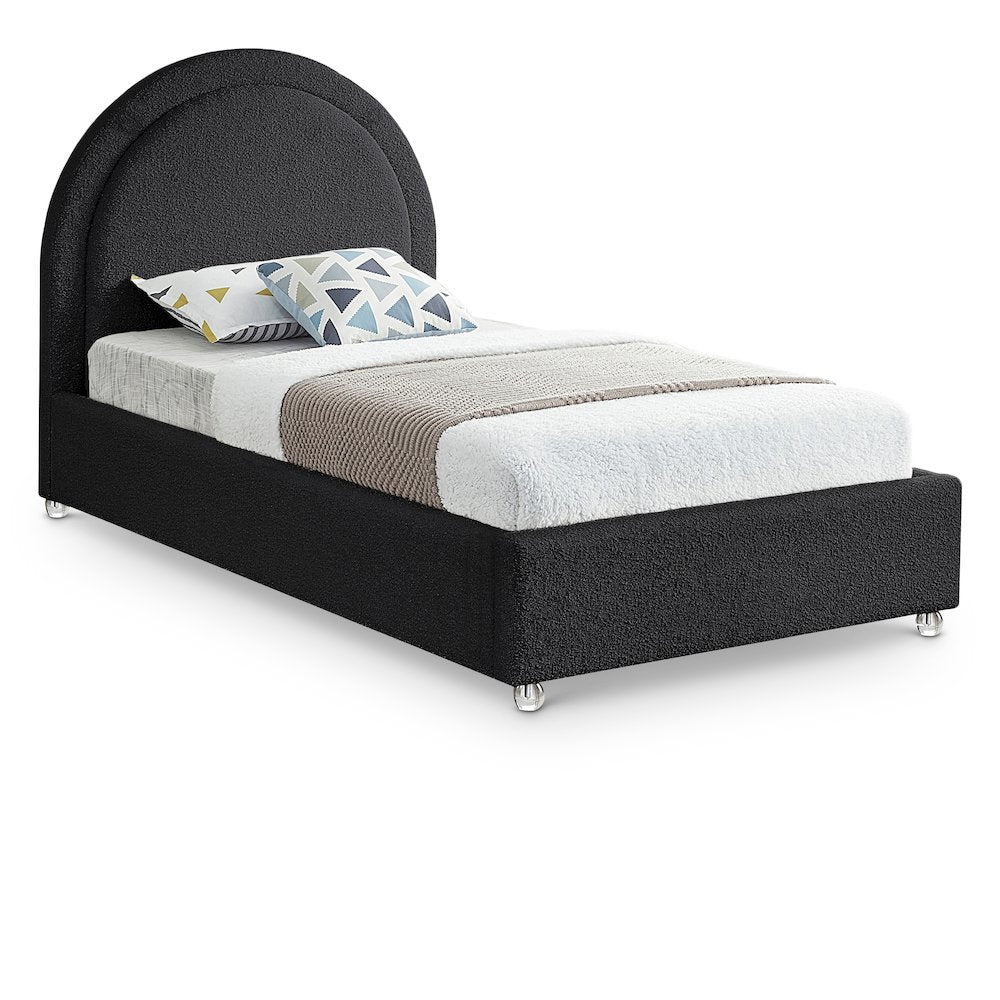 Milo Black Fabric Twin Bed