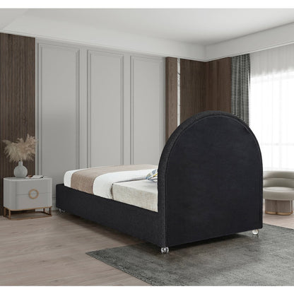 Milo Black Fabric Twin Bed