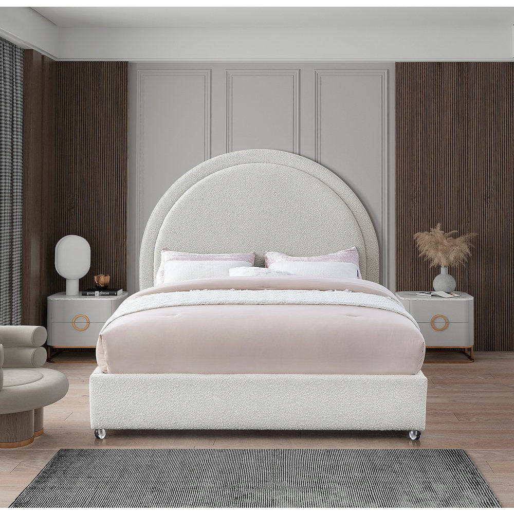 Milo Cream Fabric King Bed