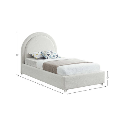 Milo Cream Fabric Twin Bed