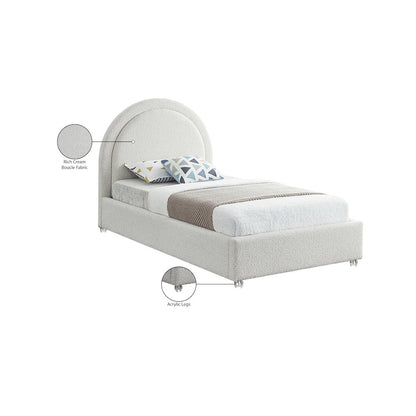 Milo Cream Fabric Twin Bed