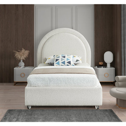 Milo Cream Fabric Twin Bed