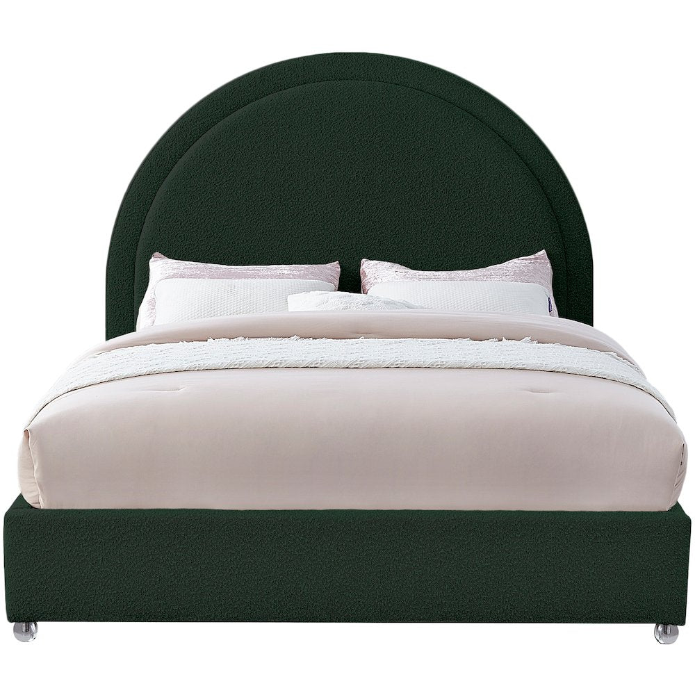 Milo Green Fabric King Bed