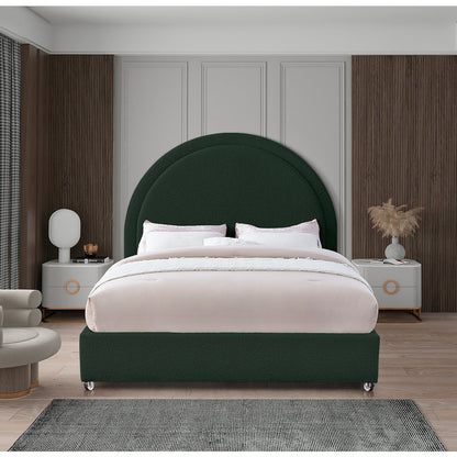Milo Green Fabric King Bed