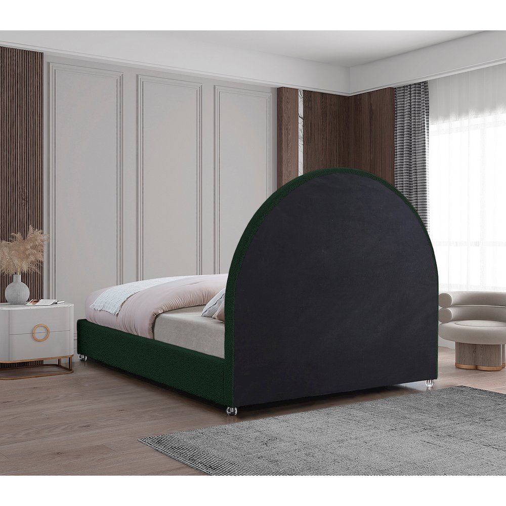 Milo Green Fabric King Bed