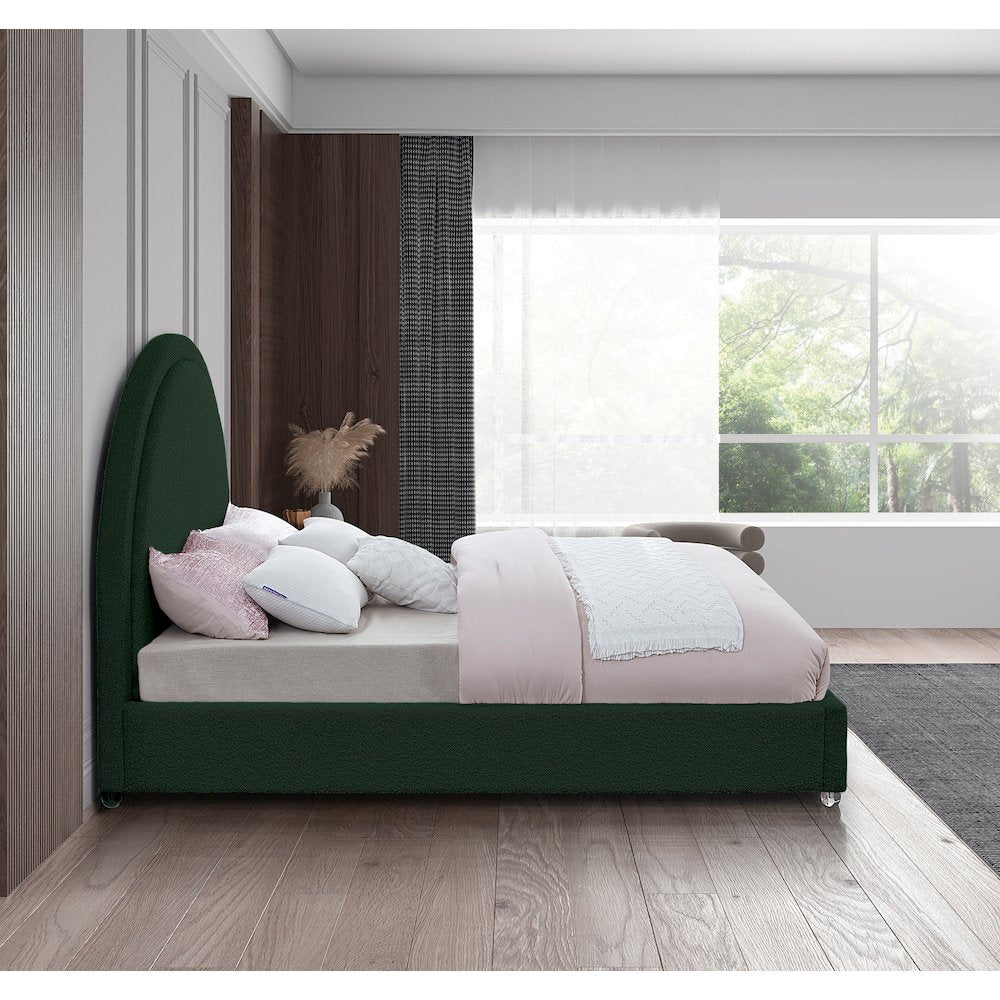 Milo Green Fabric Queen Bed