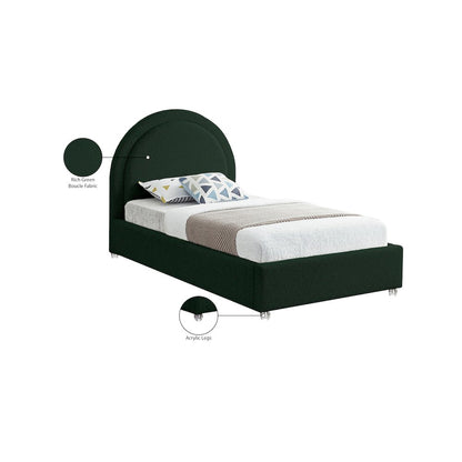 Milo Green Fabric Twin Bed