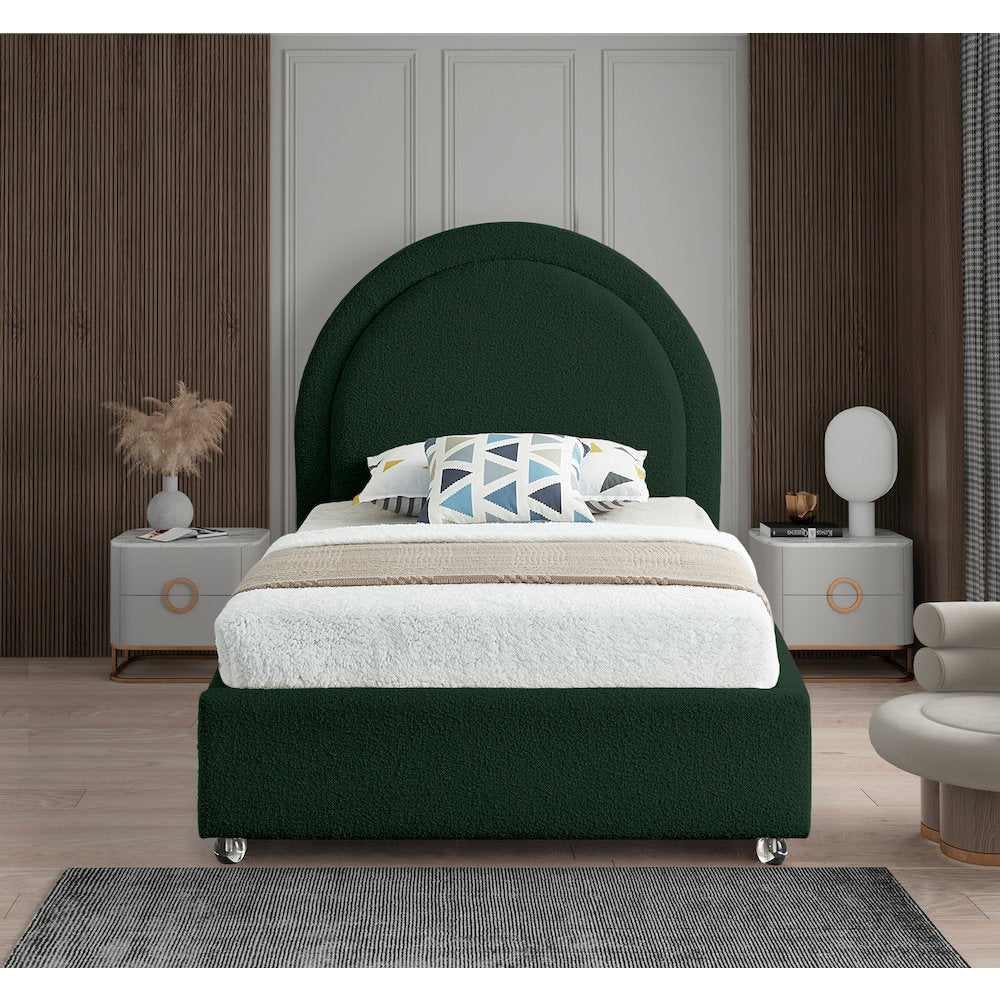 Milo Green Fabric Twin Bed