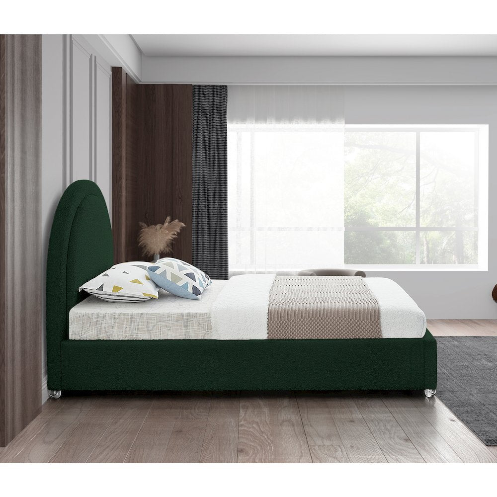 Milo Green Fabric Twin Bed