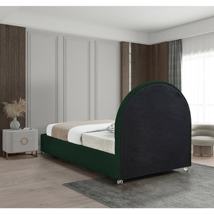 Milo Green Fabric Twin Bed