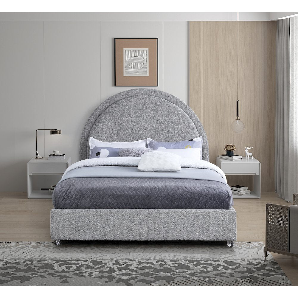 Milo Grey Fabric King Bed