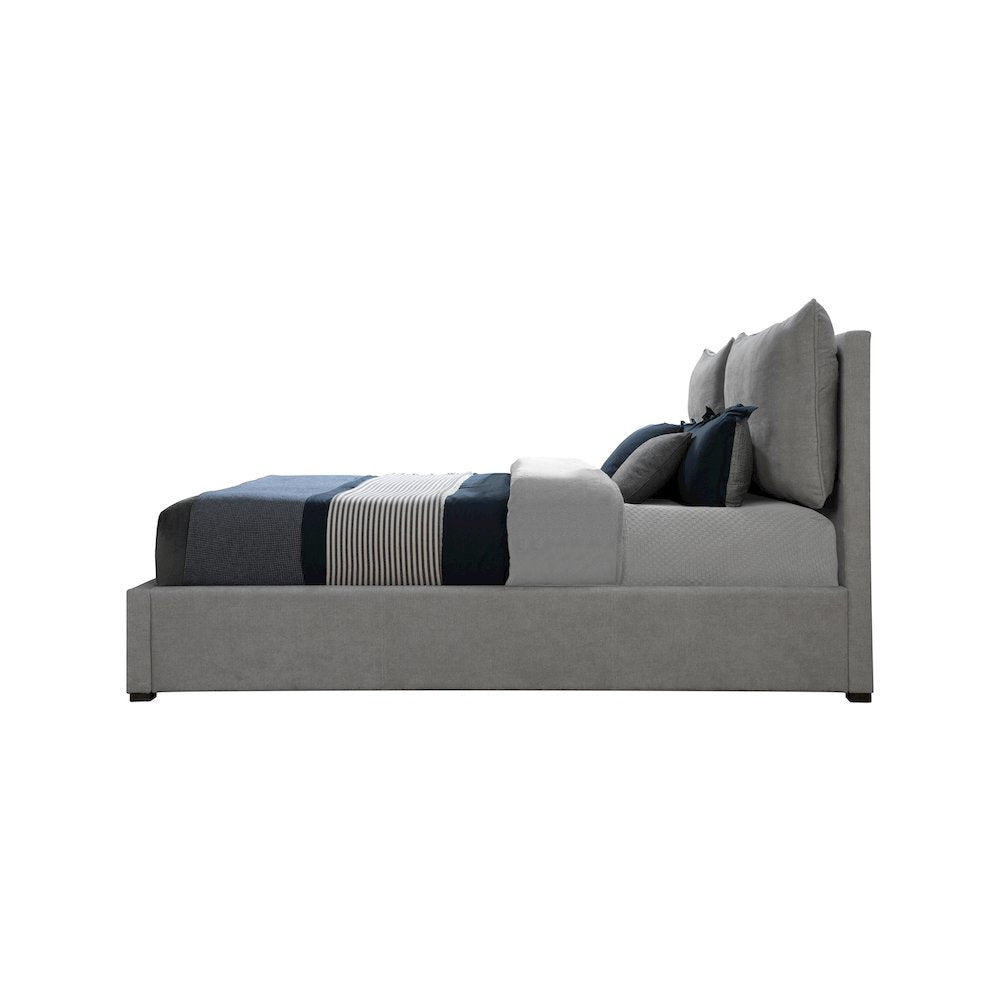 Misha Light Grey Polyester Fabric King Bed