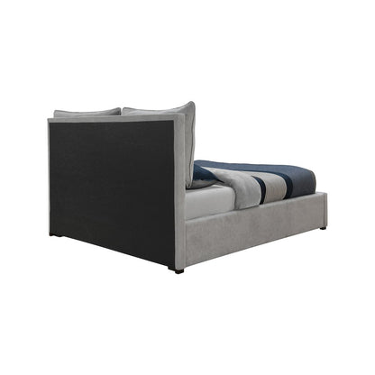 Misha Light Grey Polyester Fabric King Bed