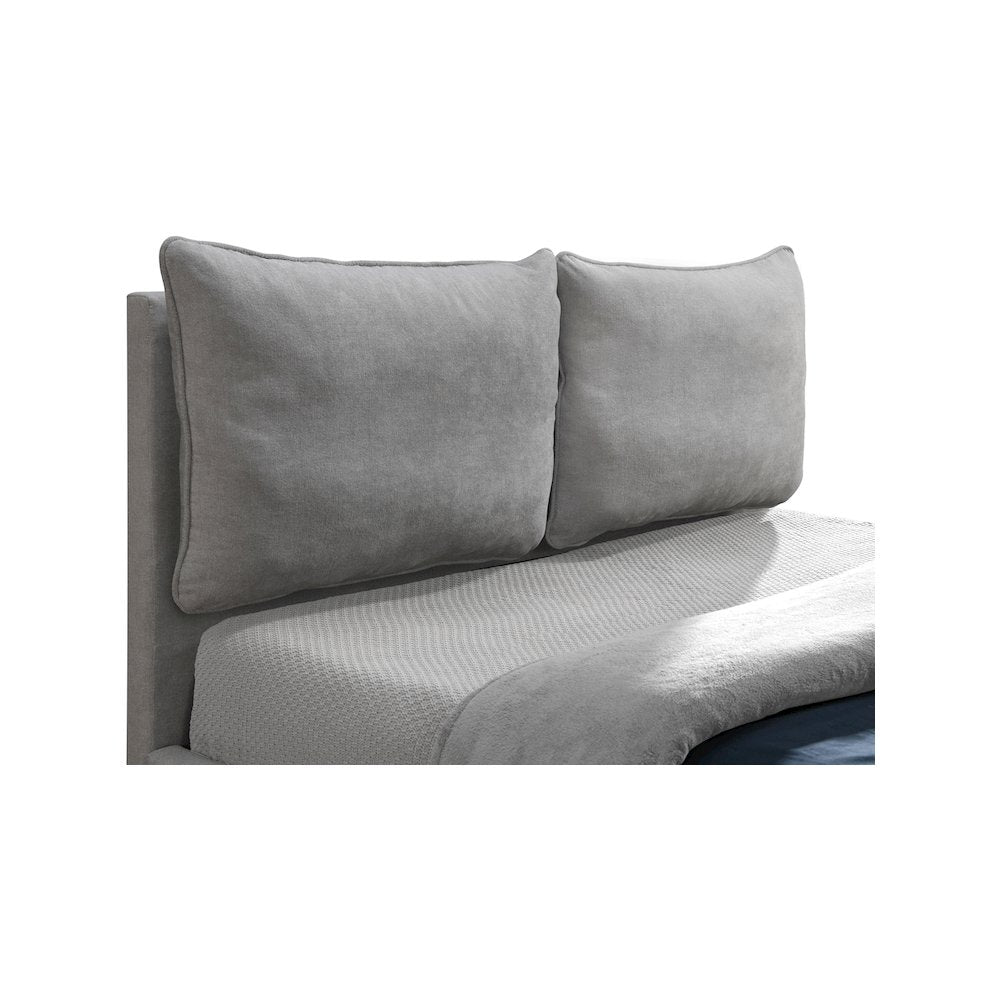 Misha Light Grey Polyester Fabric King Bed