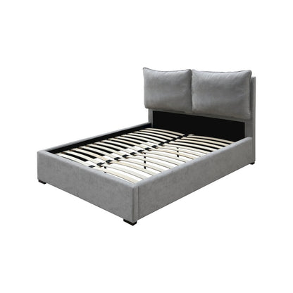 Misha Light Grey Polyester Fabric King Bed
